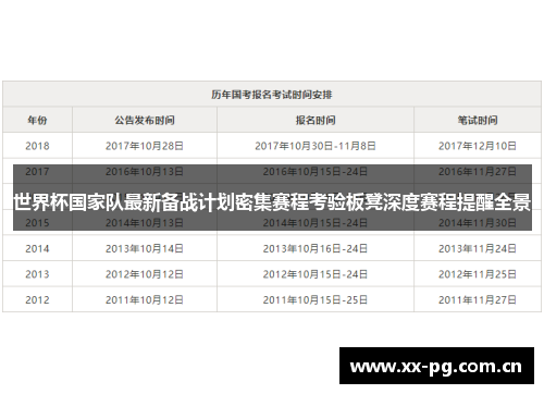 世界杯国家队最新备战计划密集赛程考验板凳深度赛程提醒全景 世界杯国家队最新备战计划密集赛程考验板凳深度赛程提醒全景